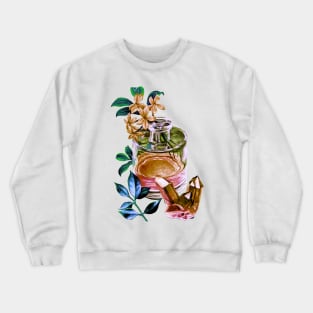 Vintage style potion bottle and quartz Crewneck Sweatshirt